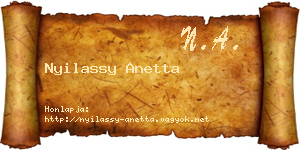 Nyilassy Anetta névjegykártya